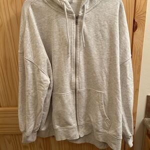 H&M Light Gray Hoodie with Zip